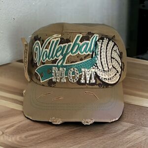 Volleyball Mom Hat by Leader L.O.G.A. Embroidered Sequined Stressed Style